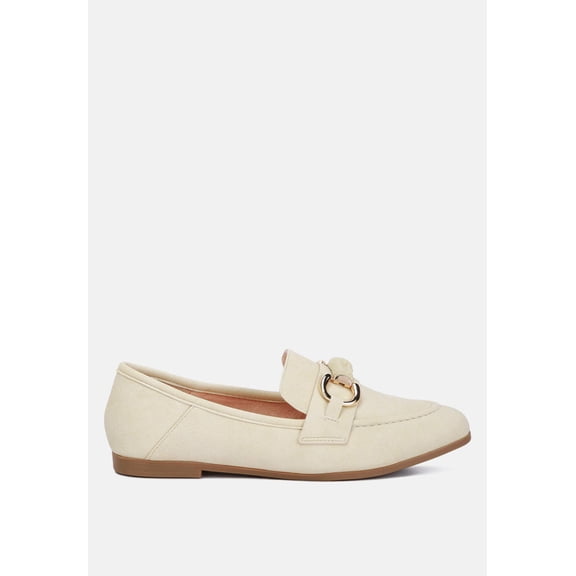 Asher Horsebit Embellished Loafers In Beige