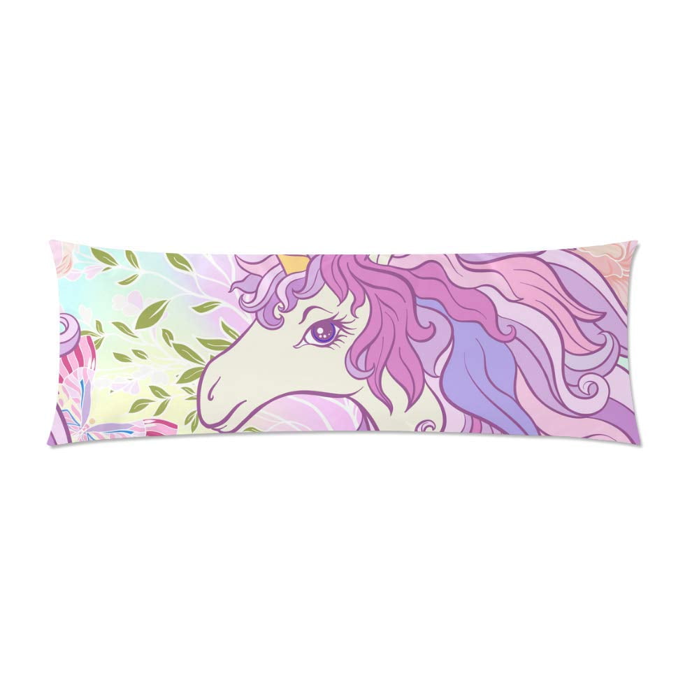 MKHERT Beautiful Unicorn Body Pillow Pillowcase Pillow Protector Cushion Cover 20x60 Inch