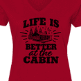 thumbnail image 4 of Inktastic Life is Better at the Cabin with Trees and Moon Women's V-Neck T-Shirt, 4 of 5