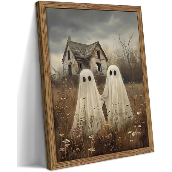 Ghost Halloween Wall Art Print, Spooky Autumn Decor