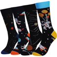 thumbnail image 1 of GHSDFBB Men's 2/4 Packs Fun Crazy Novelty Dress Crew Socks, 1 of 6