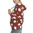 thumbnail image 2 of Salouo Maroon And White Polka Dot Pattern Hoodie Sweatshirts for Women, Autumn Pullover Hoodie Workout Sweat Women's Long Sleeve Preppy Sweatshirts-Small, 2 of 7