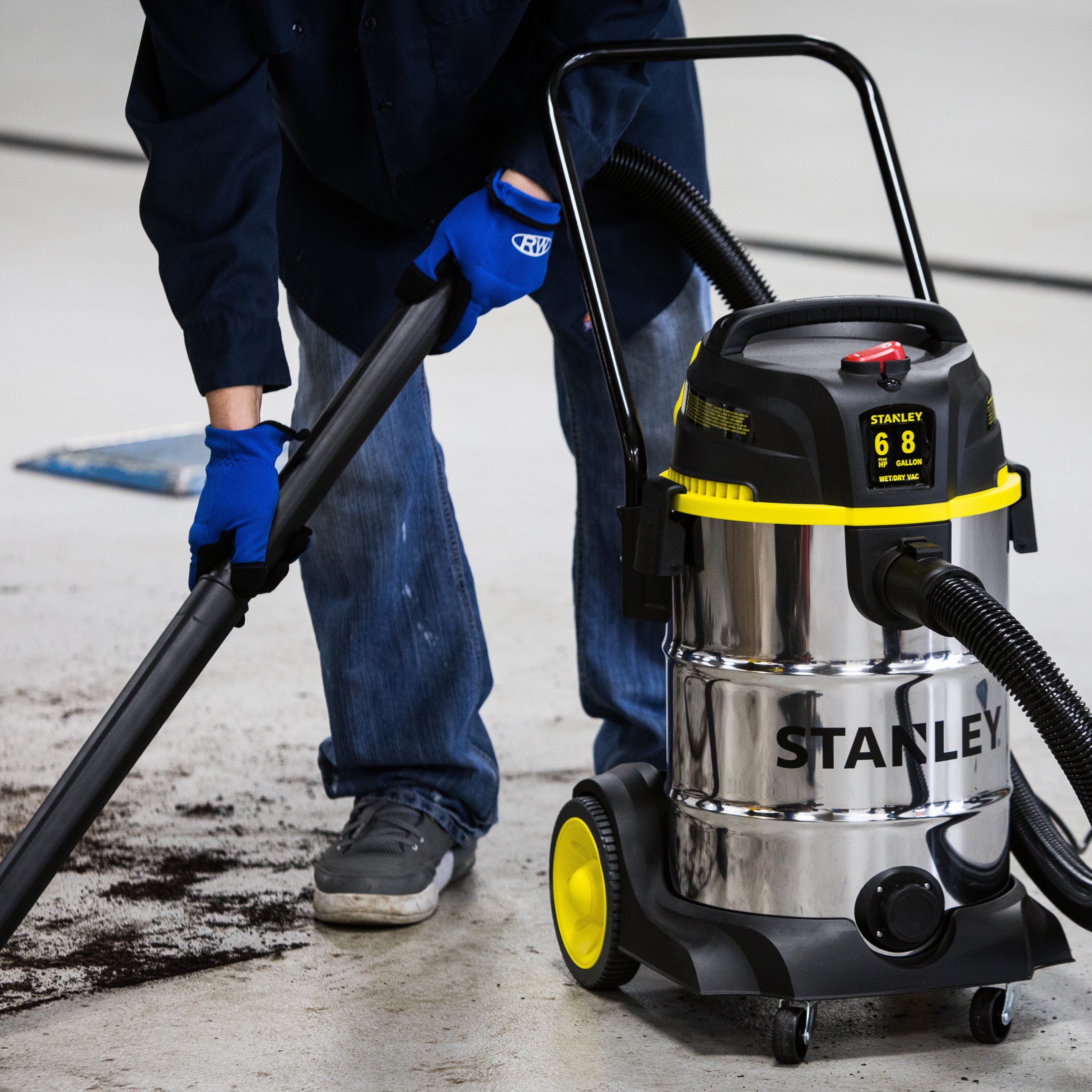 STANLEY 8 gal Stainless Steel Wet Dry Vacuum with Hose Accessories and Tool Storage - image 2 of 7