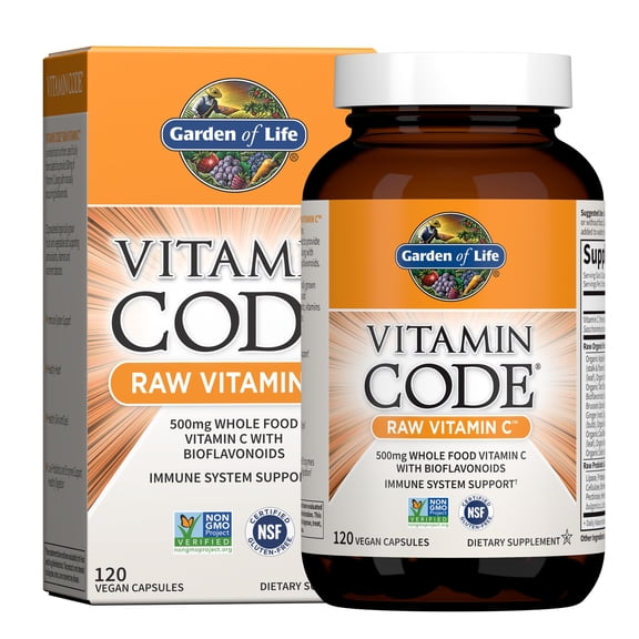 Garden of Life Vitamin Code Raw Vitamin C, 120 Capsules
