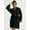 Black Soot Solid, variant on Women's Cotton Blend Knit Wrap Robe, Sizes S to 3X