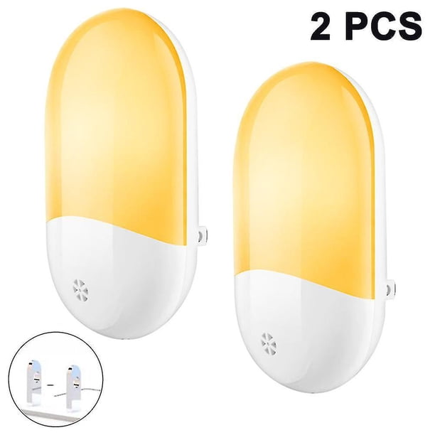 2 Pack Night Lights Plug Into Wall With Dusk To Dawn Photocell Sensor, Baby Night Light Ideal For Kids, Children's Bedroom, Bathroom, Kitchen, Hallway