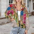 thumbnail image 3 of Jackets for Women Winter Coat Jackets Flannel Stand Collar Jacket(Vibrant Floral Leopard Zebra Print,Size:S-4XL), 3 of 7
