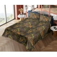 thumbnail image 4 of Ambesonne Tropical Fitted & Flat Sheet with Sham 3 Pcs Set, Hawaii Aloha Monstera Art, Twin XL, Forest Green Burnt Sienna, 4 of 5