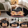 thumbnail image 5 of Round Rug 5Ft Washable Non-Slip, Christmas Gingerbread Circle Area Rugs for Living Room Bedroom, Xmas Berry Black Checkered Indoor Floor Mats Carpet Runner for Home Decor Aesthetic, 5 of 8