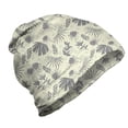 thumbnail image 1 of Tropical Unisex Beanie, Leaves with Polka Dots, Hiking Outdoors, Pale Taupe and Eggshell, by Ambesonne, 1 of 1