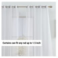 thumbnail image 3 of saney 2 Piece Semi Sheer Voile Short Window Curtain Drapes Grommet Panels for Small Windows, Bathroom & Kitchen (54" W x 54" L, White), 3 of 9