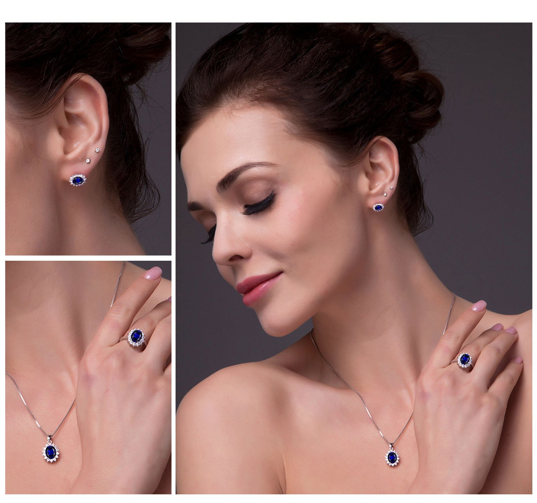 Kate Sterling Silver Purple Clear CZ Stud Earrings Womens Ginger Lyne Collection