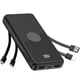 thumbnail image 1 of Cargador portátil Power Bank TXQX de 10000 mAh con cables, color negro, 1 of 7