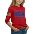 thumbnail image 3 of CCRFTGI American 4th of July Shirts for Children Girls Size 8 3/4 Sleeve Funny 250 anniversary&nbsp;usa flag Summer Cute Tunic Blouses Independence Day Teen Girl Clothes Tshirts Red 11-12 Years, 3 of 5