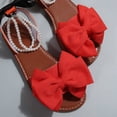 thumbnail image 5 of Xfvqtps Women Flat Sandals with Pearl Bowknot Straps Lace up Open Toe Non Slip for Summer Casual and Dressy Outfits, 5 of 9