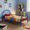 Blue, variant on Heavy Duty Metal Twin Platform Bed Frame, 39" High, 16 Slats, Noise-Free, No Box Spring Needed, Easy Assembly, Red