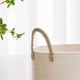 thumbnail image 3 of Cesta grande para ropa sucia, cesta de almacenamiento de cuerda tejida alta para mantas, juguetes, ropa sucia en sala de estar, baño, recámara, 58 L, 3 of 9