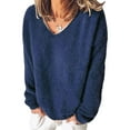 thumbnail image 1 of Sexy Dance Women Casual Autumn T Shirt Top Fluffy Fleece Pullover Tops Ladies Long Sleeve Plain Color Baggy Sweatshirt Leisure Outdoor Wear Plus Size, 1 of 2