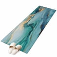 thumbnail image 2 of Marble Teal Runner Rug 2x6 FT, Non Slip Hallway Rugs, Luxury Golden Modern Abstract Art Washable Soft Floor Carpet Non-Shedding Throw Runner Carpet Long Rug for Entryway Kitchen Bedside Sliding Door, 2 of 8