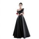 thumbnail image 4 of Vestido de noche negro de verano de satén para mujer, vestido largo sin tirantes para reunión anual de empresa, vestido de graduación, 4 of 5