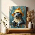 thumbnail image 6 of Qisvanset 12x16 Inch With Frame 2D Flat Wall Art Whimsical Manatee Funny Quirky Nursery Home Wall Decor, 6 of 8