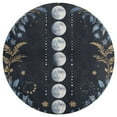 thumbnail image 3 of Moon Phases Floral Frame Round Area Rugs for Bedroom Living Room, 2FT Soft Comfy Indoor Circle Carpets, Carpet Home Decor Floor Mat, 3 of 6