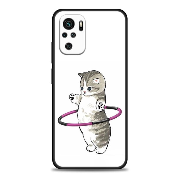 Divertida funda de teléfono con diseño de gato y gatito para teléfono, cubierta negra para Poco Redmi Note 8, Poco X4, X4, NFC, M4, X3, F3, M3, F1, GT Pro zhangmengya LED