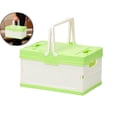 thumbnail image 1 of Plastic Storage Bin with Lid Small Foldable Plastic Basket Storage Basket for Kitchen Office Bedroom Desktop Home Decor, 1 of 5