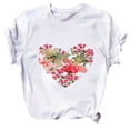thumbnail image 2 of ZVNAΖH Womens Valentines Day Print Short Sleeve T-shirt Novelty Graphic Tops, Loose Fit, Gifts for Women, On Clearance, Sizes S-2XL, 2 of 5