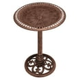 thumbnail image 5 of Alpine Corporation Bronze Pedestal Birdbath w/ Scrollwork Base and Ground Stake, 5 of 5