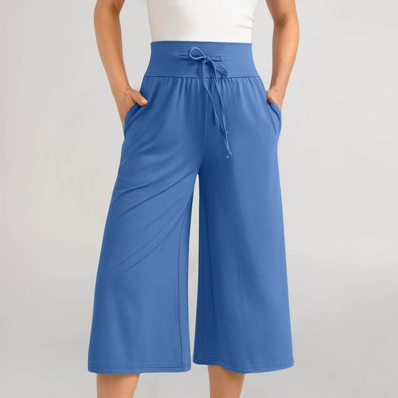 SNKSDGM Women's Plus Linen Pants Women Plus Size Black Pants for Women Plus Size Tall Capri Pants for Women Casual Summer Wide Leg Pants Stretch Palazzo Pants with Pockets Capris