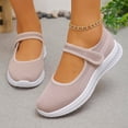 thumbnail image 6 of Alkepwun Walking Shoes Women Mesh Breathable Chunky Sole Plus Size Hook Loop Slip On Shoes Casual Comfort Lightweight Non Slip Round Toe Flat Roman Sneakers, 6 of 9