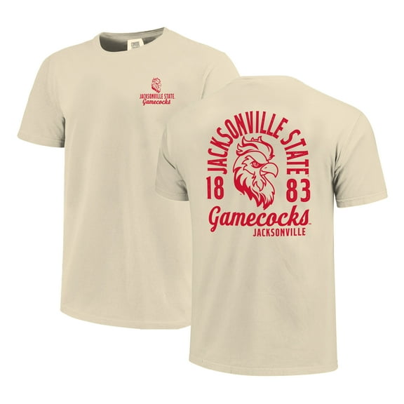 Men's Cream Jacksonville State Gamecocks Comfort Colors Mascot Overlay T-Shirt