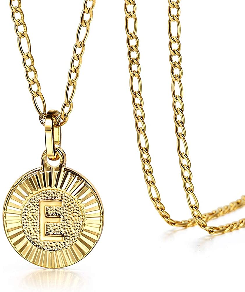 Gold Plated Round Medallion Coin Letter 