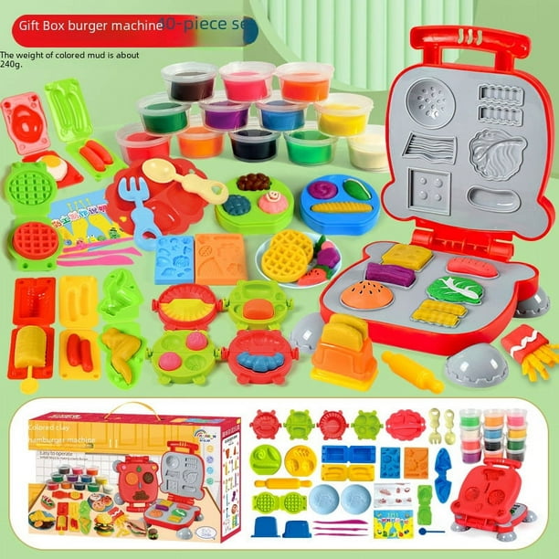 Máquina para hacer fideos de barro con colores de helado, juego de moldes de plastilina para hacer tú mismo, juguetes para niñas y niños de jardín de infantes