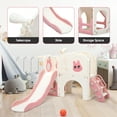 thumbnail image 5 of Nyeekoy 8 in 1 Toddler Slide, Kid Slide Freestanding, for Age 1-3, with Basketball Hoop and Telescope, Indoor Outdoor Pink, 5 of 16