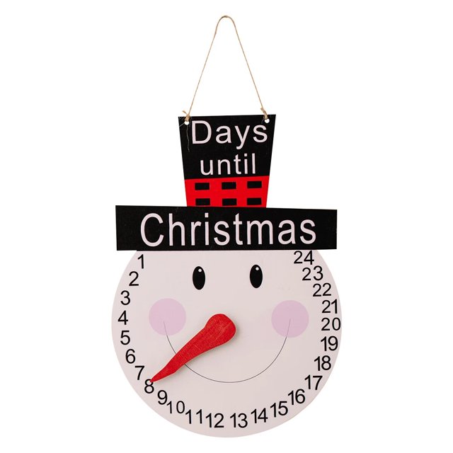 Calendario de Adviento de Navidad Santa de madera muñeco de nieve adorno colgante cuenta regresiva calendarios de Navidad decoración de fiesta en casa