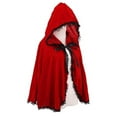 thumbnail image 7 of THDHVS shawl wraps for women,Poncho Shawl,Unisex Christmas Cape with Lace Trim Velvet Fabric and Attached Hood for All Ages Short Cloak Features Ruffle Detail for Holiday Celebrations, 7 of 7