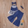 thumbnail image 5 of Toddler Girls Clothes Two Piece Outfits Sleeveless Lace Tank Top with Flared Pants Fashion Clothing Sets Size 18-24 Months, 5 of 8