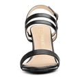 thumbnail image 2 of BLISSFUL STEP Women's Slingback Block Heel Ankle Strap Sandals Black 10, 2 of 8