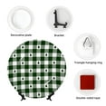 thumbnail image 4 of Daiia Green White Christmas Tree Lumberjack Plaid Printed Pattern Ceramic Plate Dinner Plates Bone China Decorative Plates with Display Stand Art Ceramic Ornaments for Wall Hanging Decoration-6in, 4 of 6