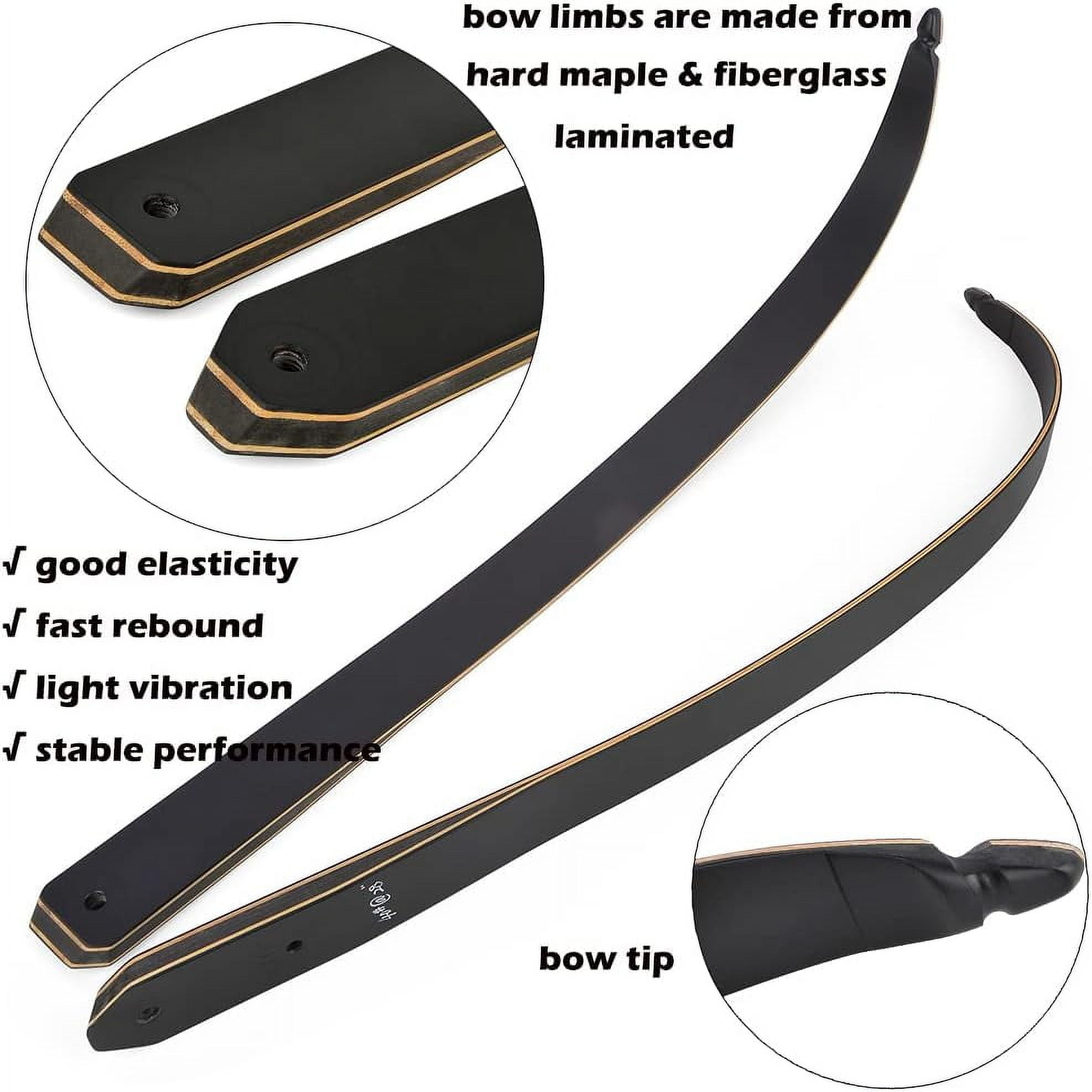 JUNXING F171 58 Inch Archery Takedown Recurve Bow and Arrow Set for Adults/Youth 25-65Lbs American Hunting Bow Metal Riser Right Handed for Hunting Targeting Shooting