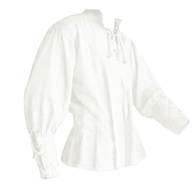 Camisa medieval vintage de manga larga para hombre: poliéster, para el día a día/estar por casa, diseño moderno, tallas M-XXXL