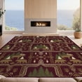 thumbnail image 2 of Design&I 4'x6' Washable Area Rug Pet Friendly & Non-Slip Built-In Grip Forest Southwestern Border Motif Wilderness Cabin Wildlife Frame Playful for Reading Nook, Bedroom, 2 of 7