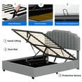 thumbnail image 4 of Dextrus Queen Lift up Storage Bed Frame with Adjustable Headboard, Velvet Upholstered Platform Bed Frame, Gray, 4 of 9