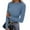 Blue #055, variant on Mock Turtle Necks Tops for Women Long Sleeve Ribbed Shirts Thermal Slim Fit Lightweight Undershirts Blue One Size