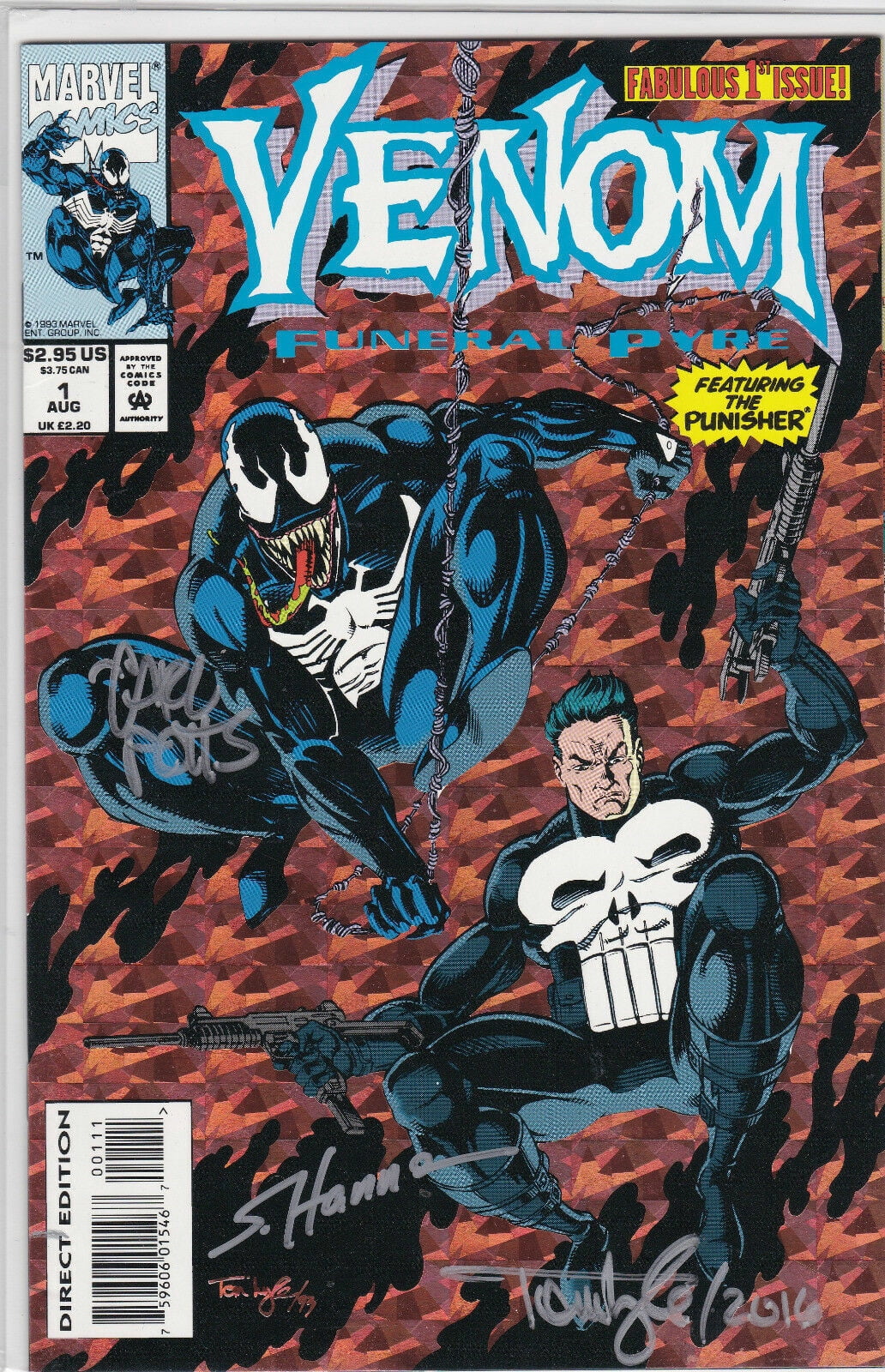 Punisher Venom Funeral Pyre #1 Signed Potts, Hanna, and Tom Lyle NM
