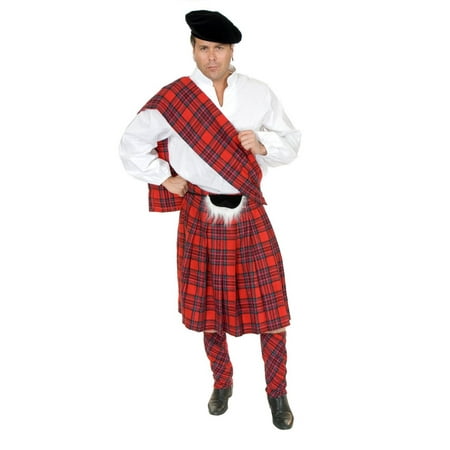 Halloween Scottish Red Kilt Adult Costume