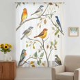 thumbnail image 3 of Watercolor Bird Sheer Curtains 63 Inches Long, Spring Multicolored Leaf Plant Branch Light Filering Curtains, Breathable Simi Curtain Privacy Drapes for Living Room Bedroom Window Treatment, 3 of 9