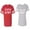 Men Red / Women Heather, variant on Papa Mama BearUnisex Couple Matching Cotton Jersey style T-Shirt Contrasting stripes on sleeves (Men Red / Women Black) (Men S / Women S)